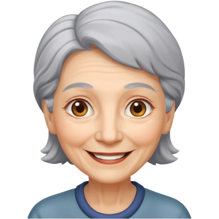 grey hair old woman emoji