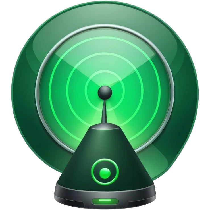 radar icon with green screen and sweeping line emoji