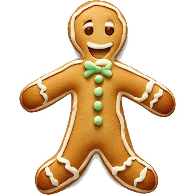 gingerbread man made from white bread and almonds emoji
