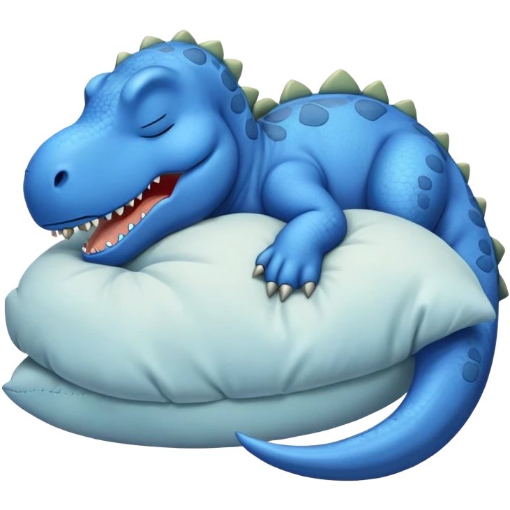 Blue dinosaur with zzz sleeping emoji