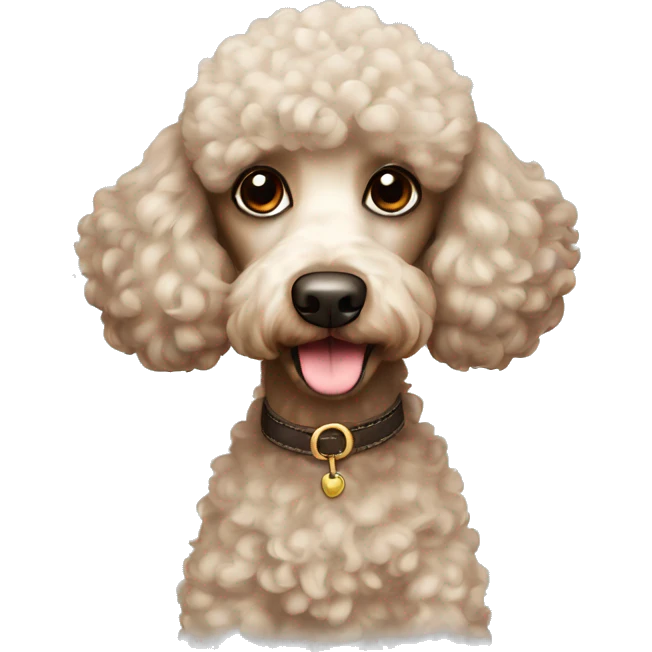 Poodle with brown spots small dog emoji