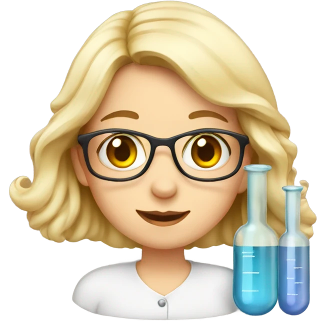 European girl with test tubes emoji