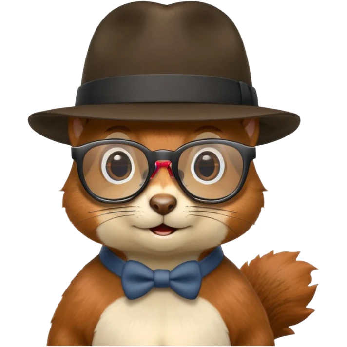 squirrel with glasses and fedora emoji