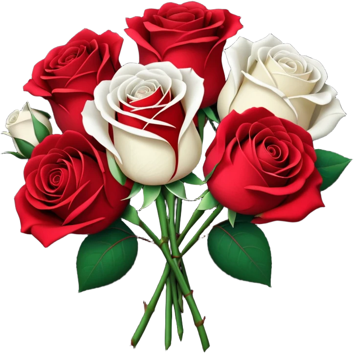 White rose and red rose bouquet with black paper  emoji