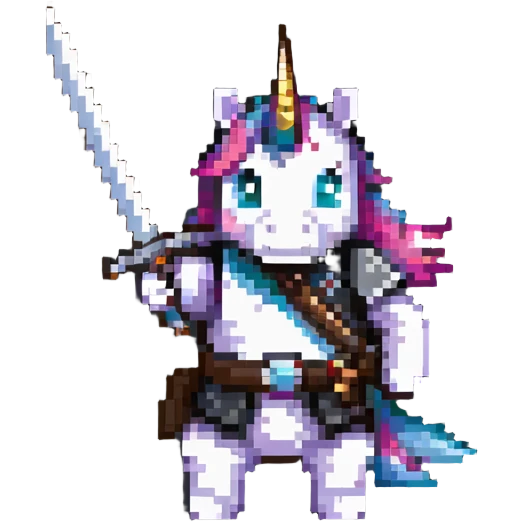 unicorn wielding a katana emoji