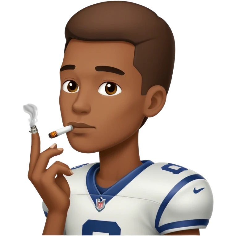 Make a football player smoking a blunt emoji