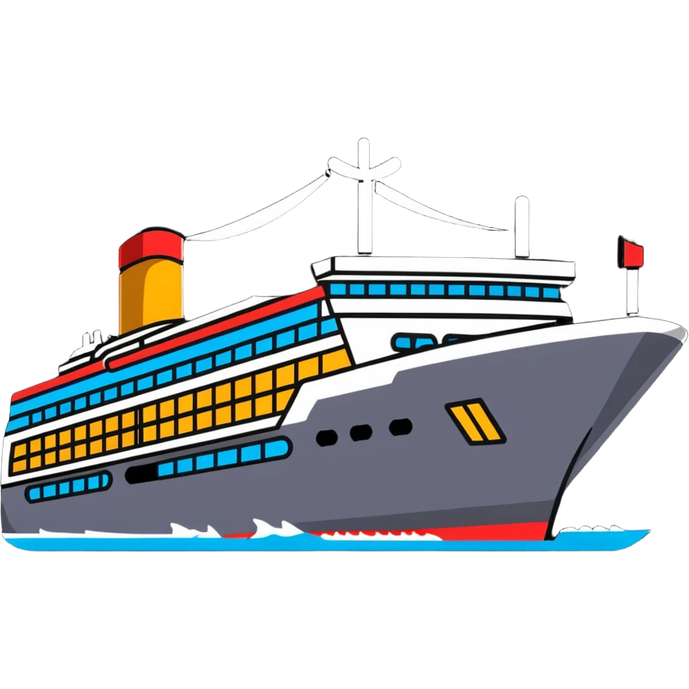 A colorful cruise ship with multiple decks emoji