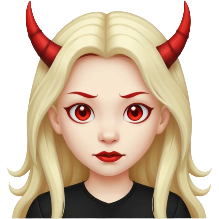 a long-haired devil girl with shirt emoji