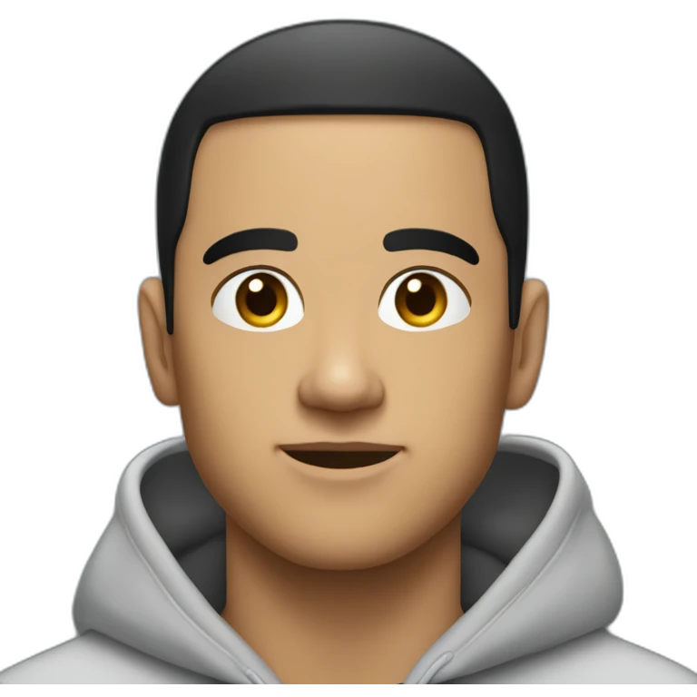 hoodie-on mike bronteroc with black hair and buzz cut emoji