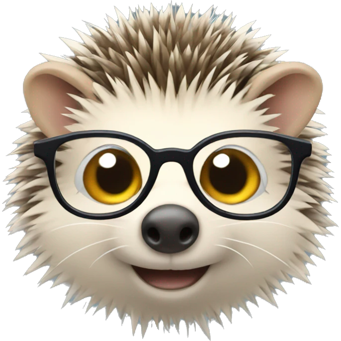 hedgehog wearing glasses emoji