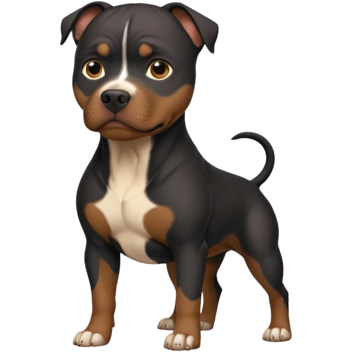 A black pitbull dog emoji
