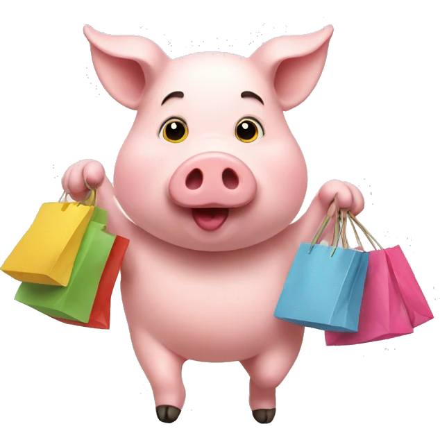 Pig going shopping  emoji