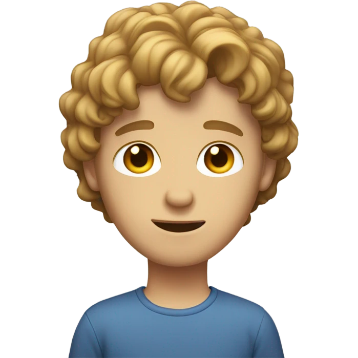 White boy, with light brown wavy hair covering forehesd emoji