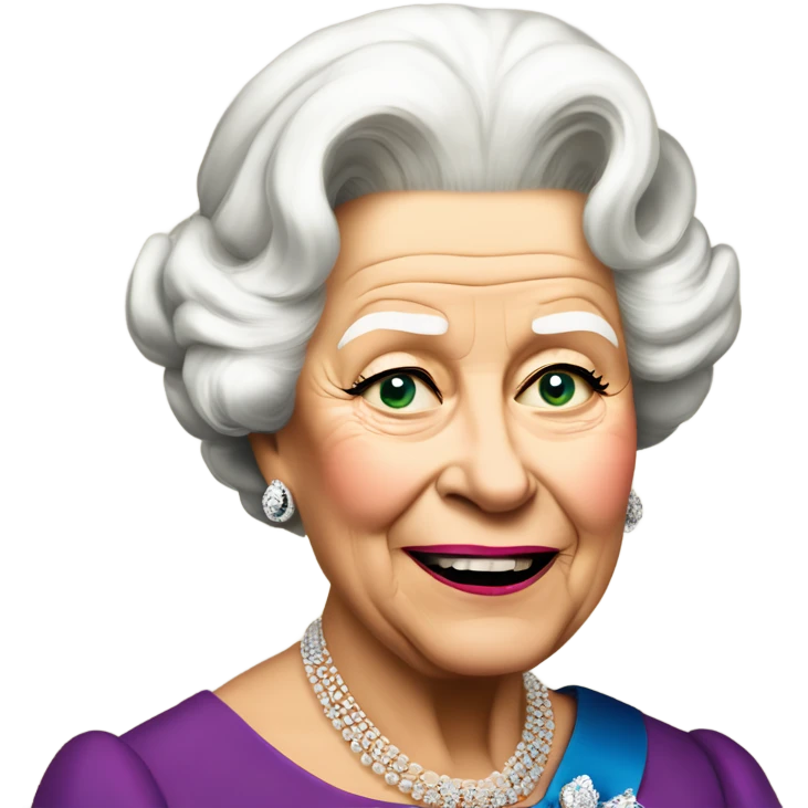the queen of england smirking deviously emoji