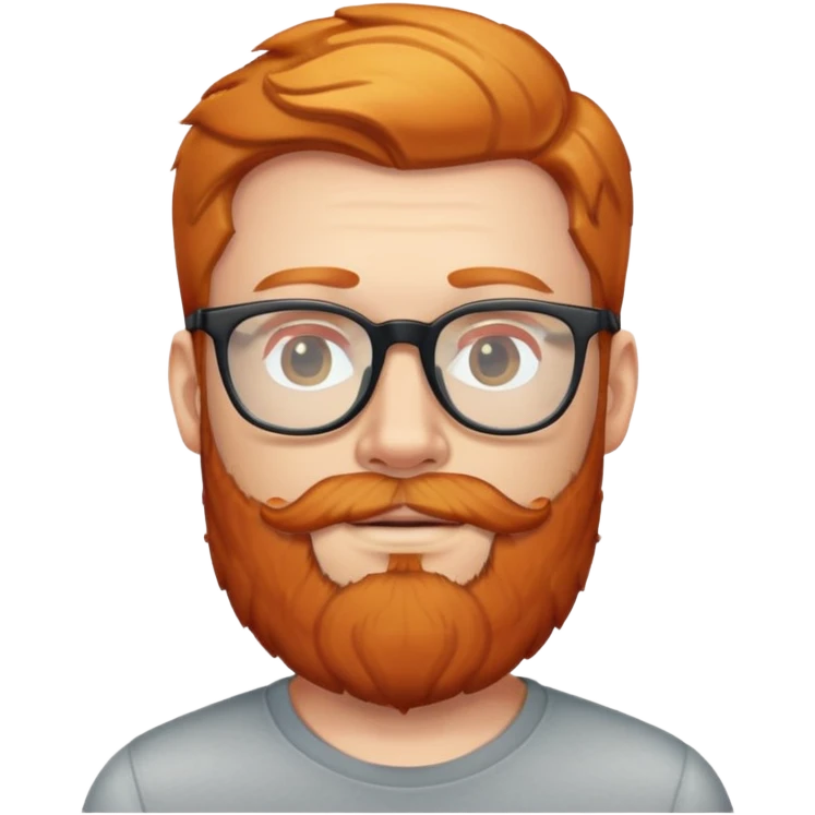 ginger man with beard and clear glasses  emoji