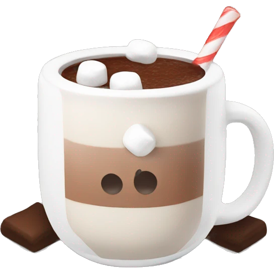 Hot chocolate with white marshmallows emoji