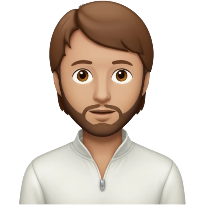 Maurice Gibb brown eyes, brown hair, white outfit emoji