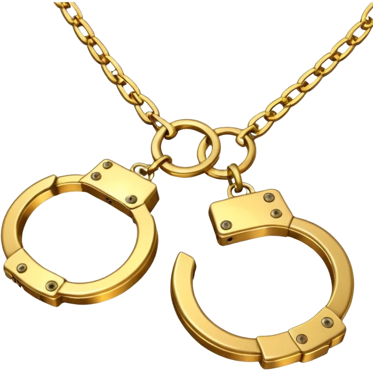 Golden hand cuffs on chains emoji