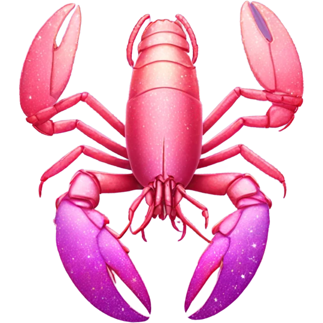 Pink ombre lobster with glitter emoji