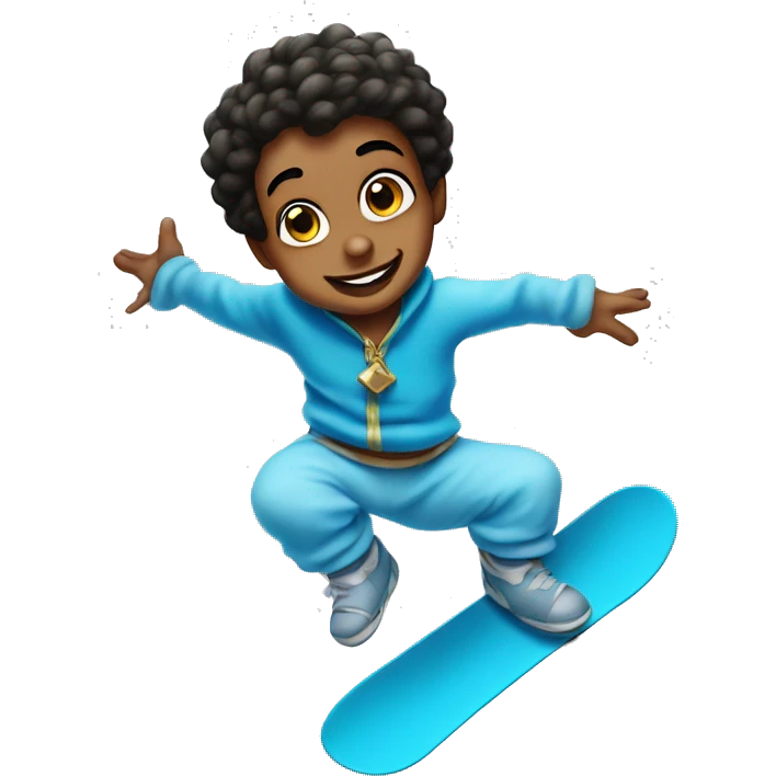 baby blue genie from aladin do snowboard emoji