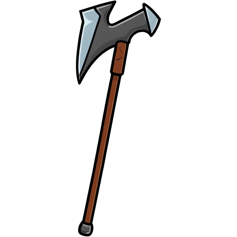 cartoon style Minecraft pickaxe emoji