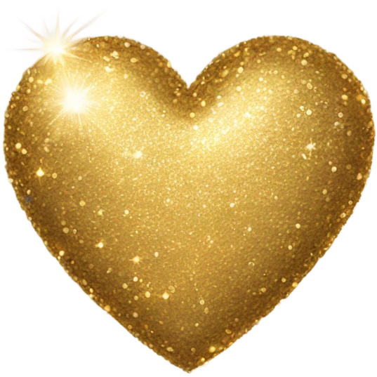 Gold sparkly heart emoji