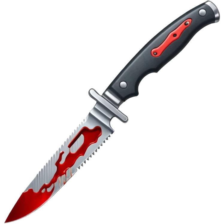 A knife with a black cutting handle with drilling blood on it emoji