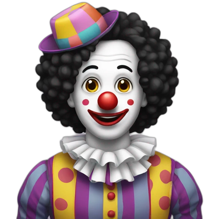 Clown with black hair emoji
