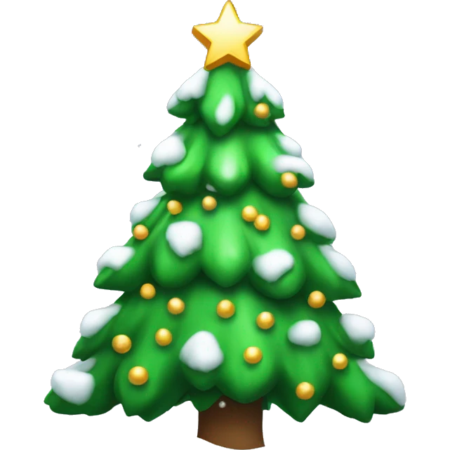 christmas tree with snow emoji