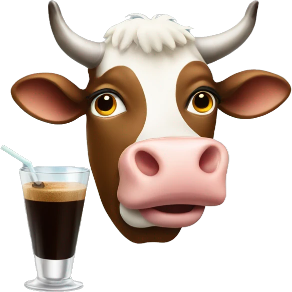 cow holding espresso martini  emoji