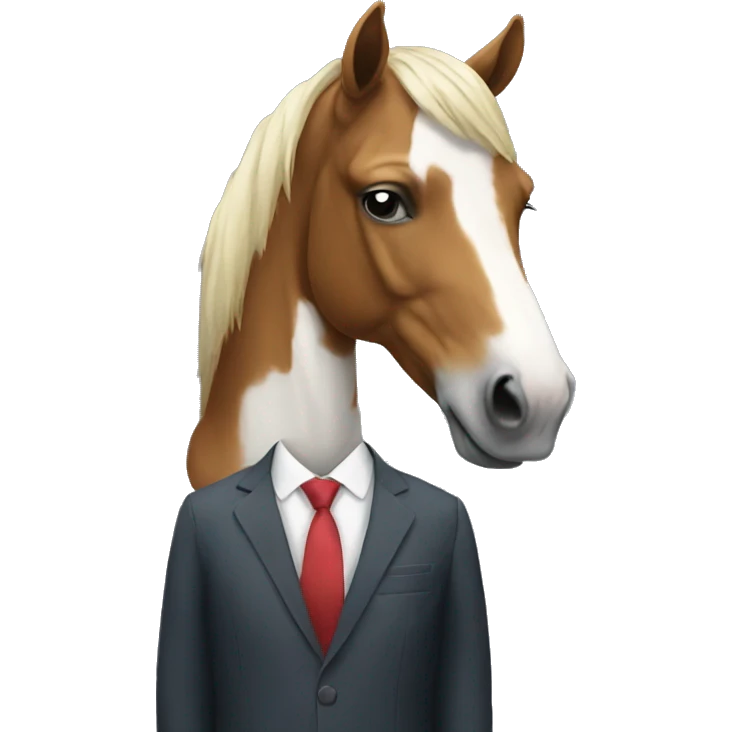 depressed horse in a suit emoji