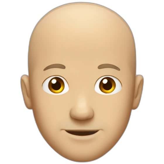 Bald guy with hairs emoji