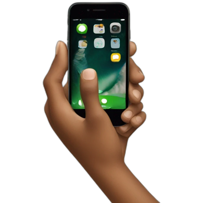 iPhone with boy hand emoji