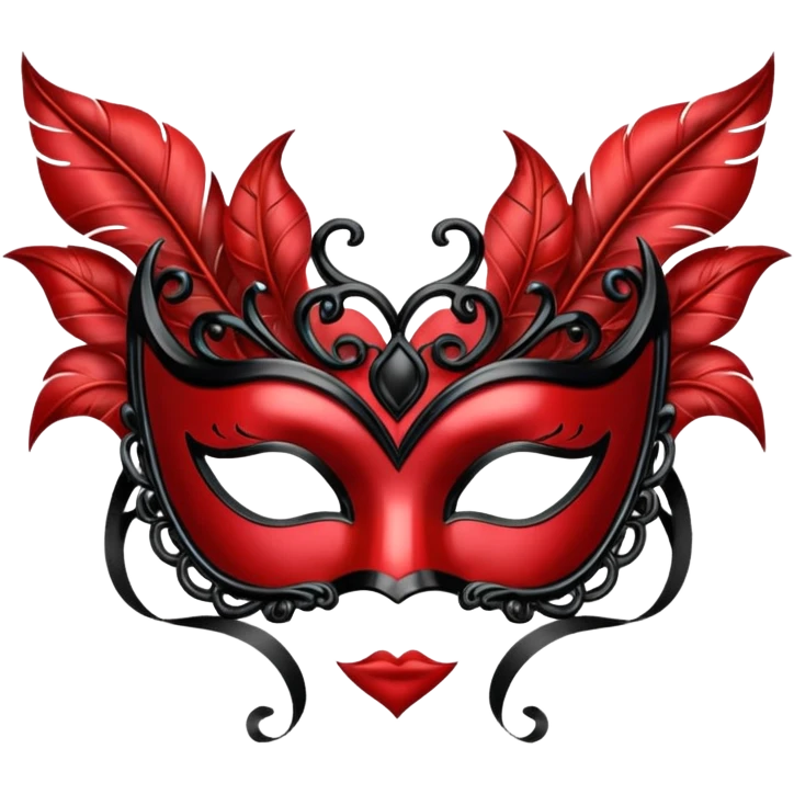 heart with a gothic masquerade mask emoji