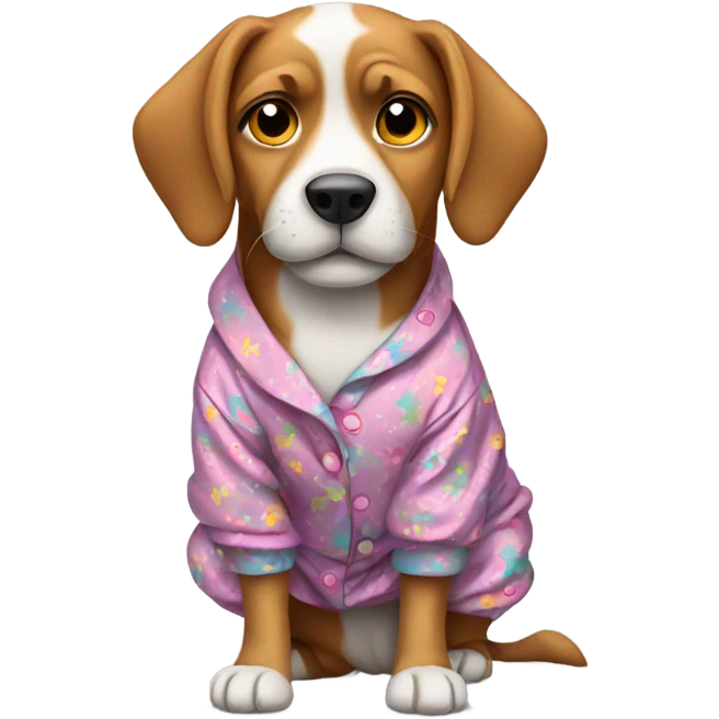 Dog wearing pjs emoji