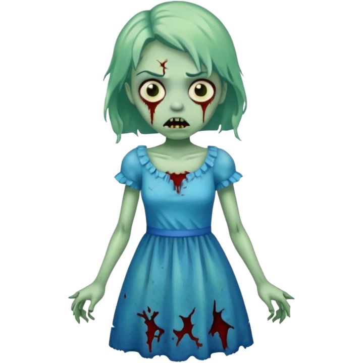 a zombie in blue dress emoji