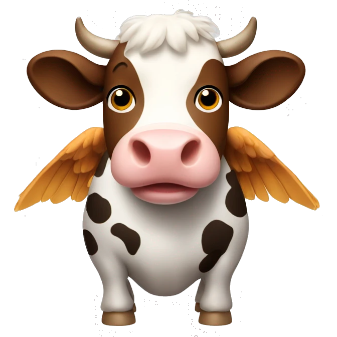 Cow with chicken wings emoji