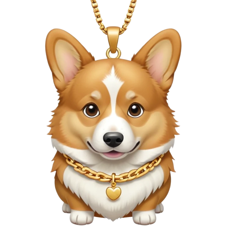 corgi wearing a gold chain emoji