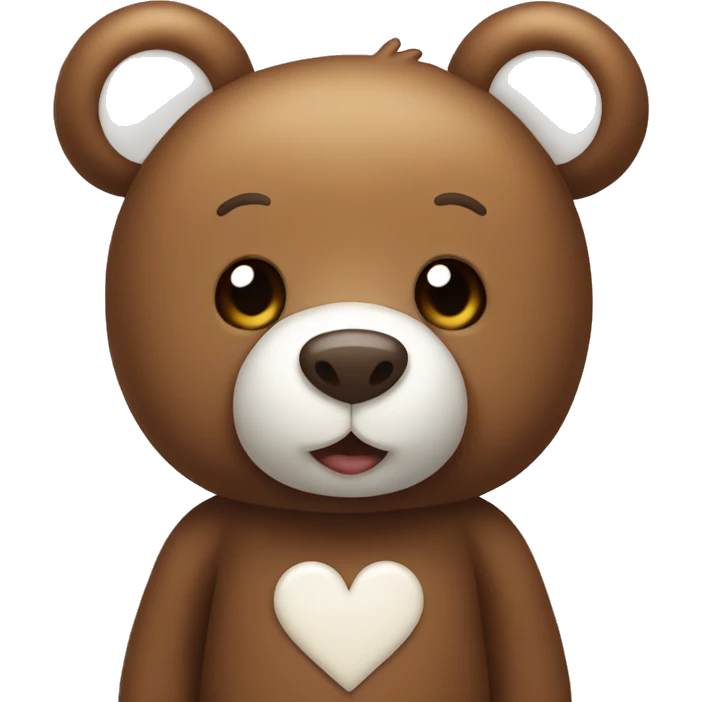 Brown teddy bear with white hearts emoji