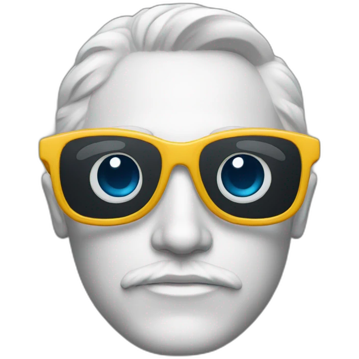 Statut avec des lunettes emoji