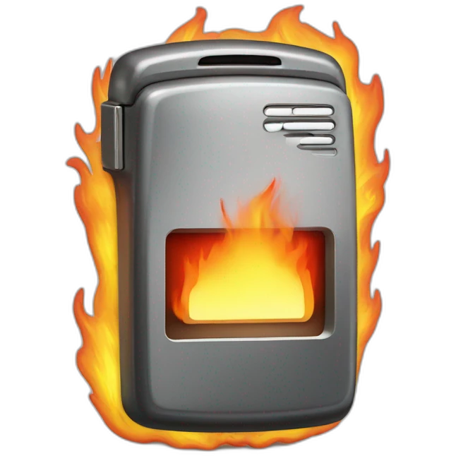 beeper pager on fire emoji