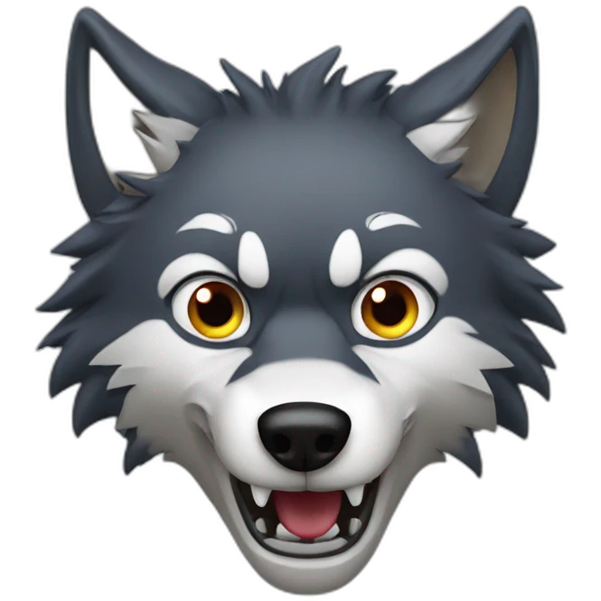 Scary wolf emoji