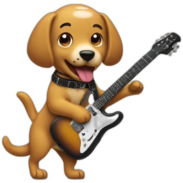 dog playing an electric guitar emoji