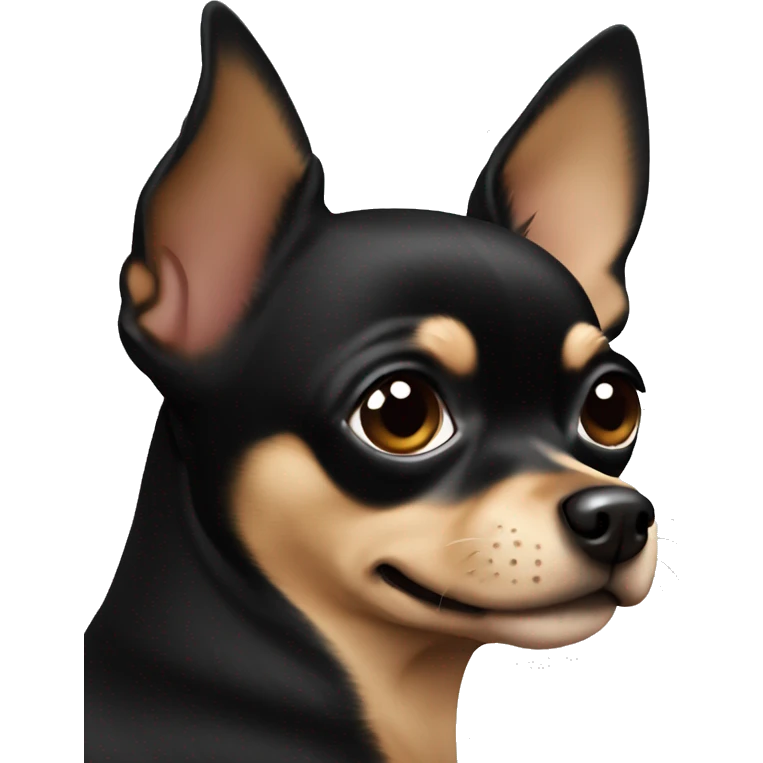 Black brown chihuahua laying emoji