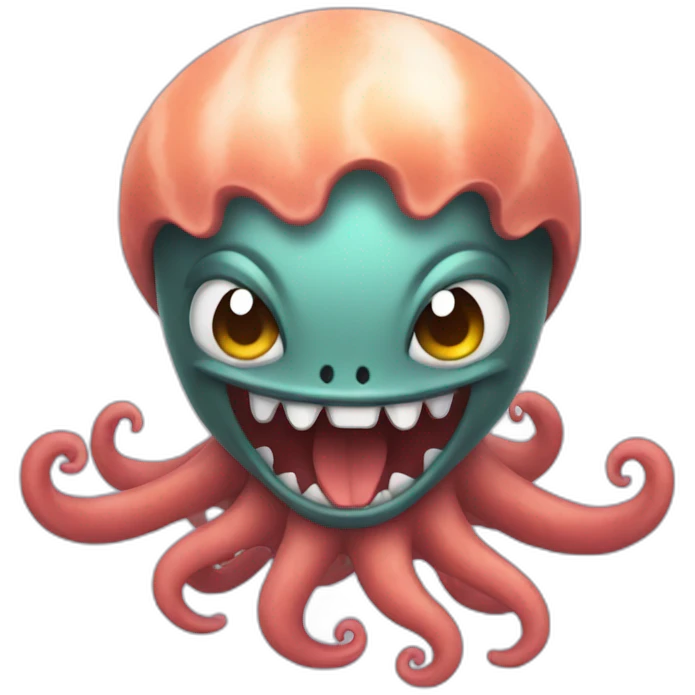 cute kraken raging emoji
