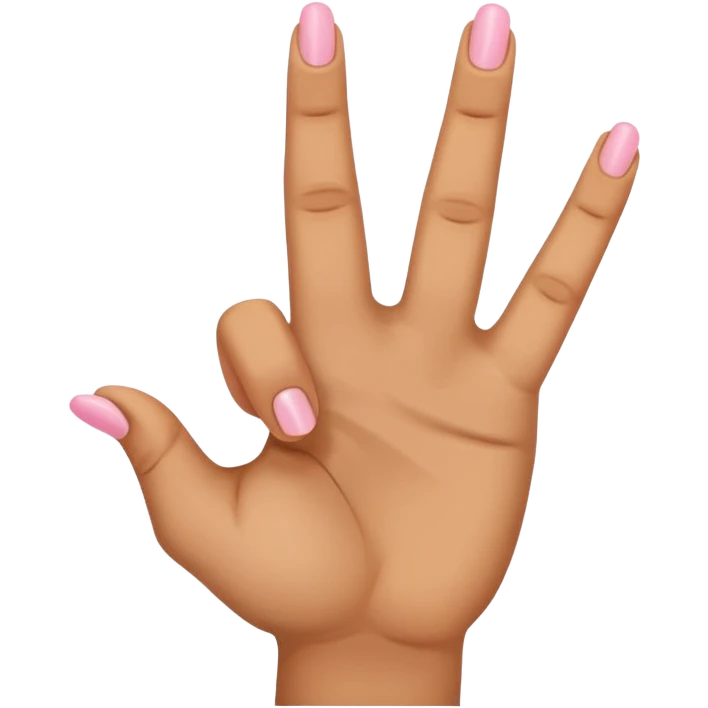 A hand holding index and middle and pinky finger up and ring finger down emoji