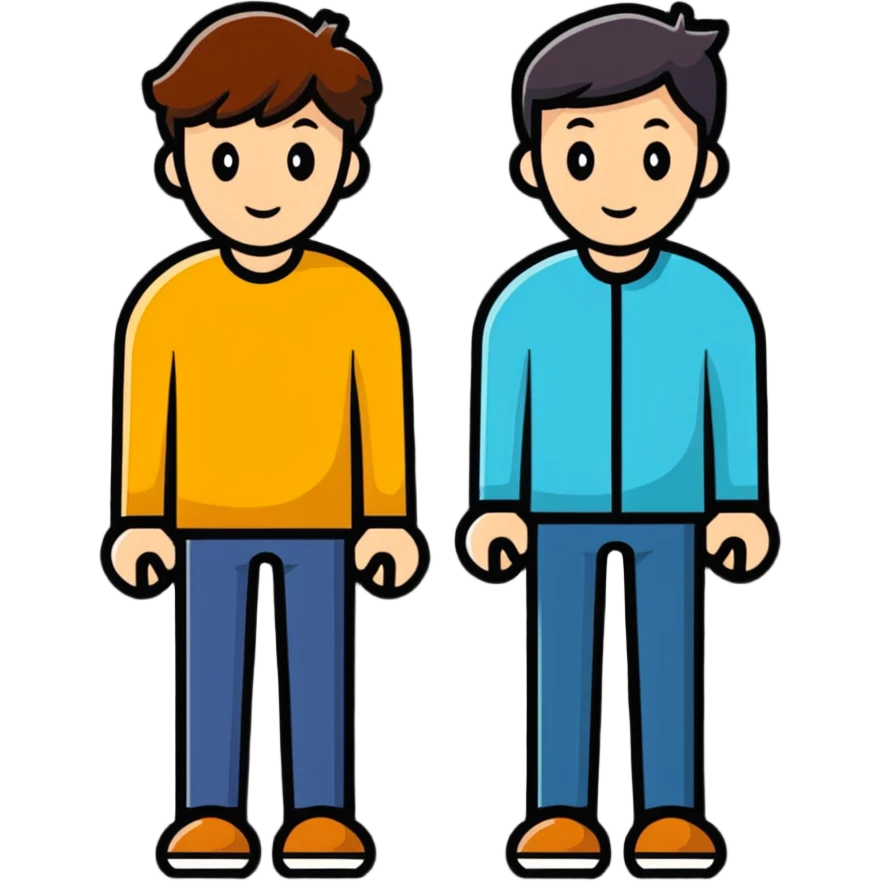 A rich person on the left and a poor person on the right, depicting inequality emoji
