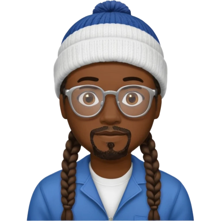 man with braids glasses beanie and goatee emoji