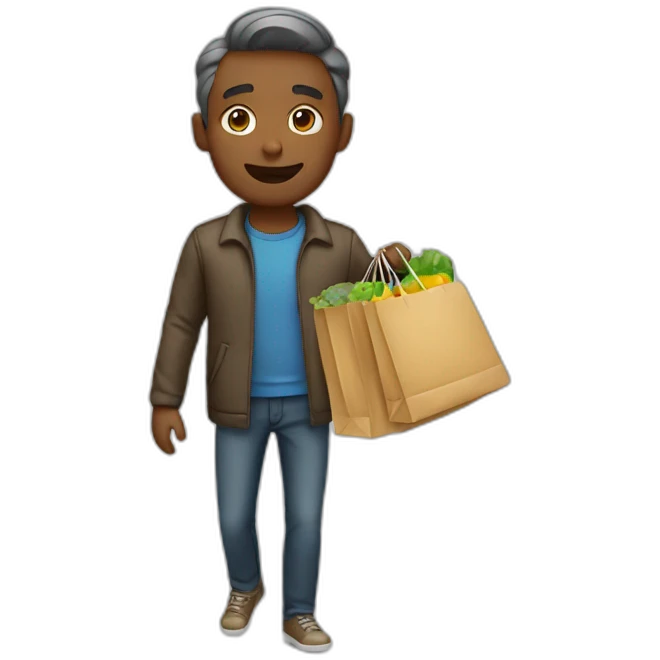 man doing shopping emoji