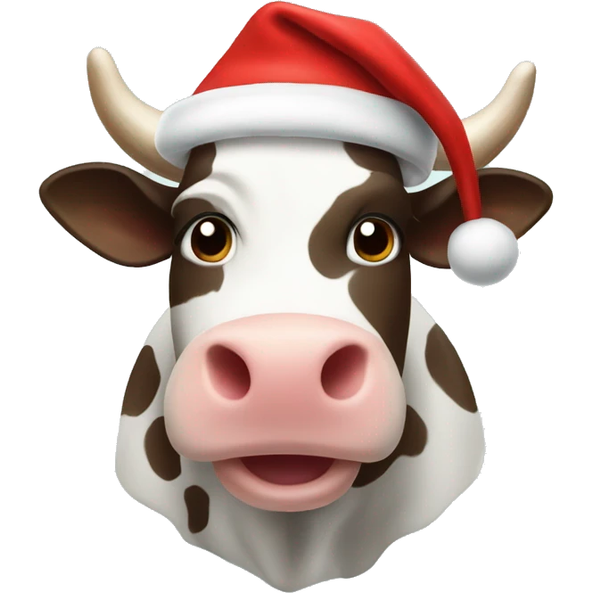 Cow with Santa hat  emoji
